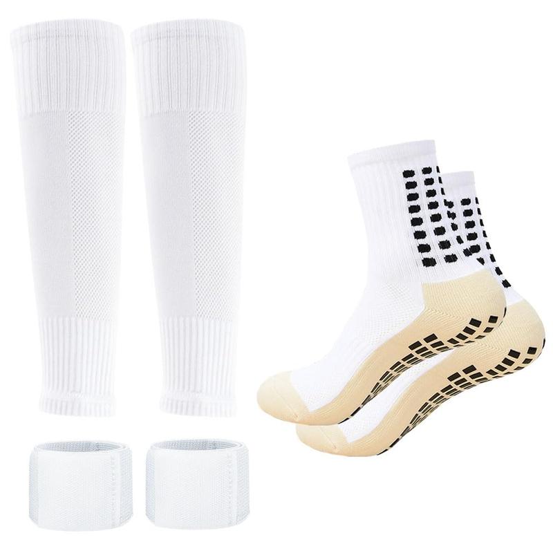 Outdoor Sports Socks Set, 6 Counts set Non-slip Sports Socks & Sock Cover & Bandage & Mini Leg Guards, Ankle Socks Compression Socks Shin Guards Professional Football, 2024 Football Equipment Equipment Set