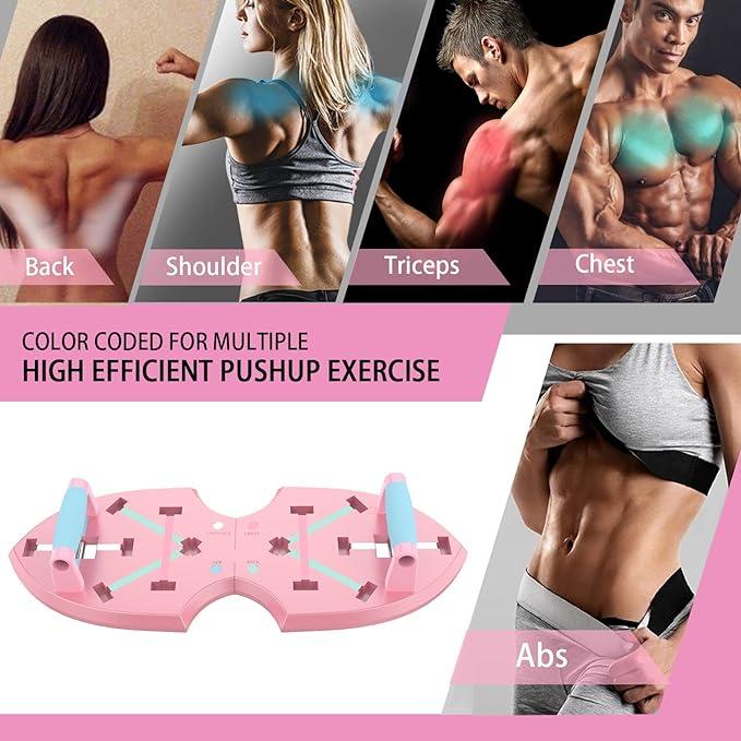 LALAHIGH H01 Butterfly-shaped push-up board : Multi-Functional Push Up Bar with Resistance Bands, Portable Home Gym, Strength Training Equipment, Push Up Handles for Perfect Pushups, Home Fitness for Women