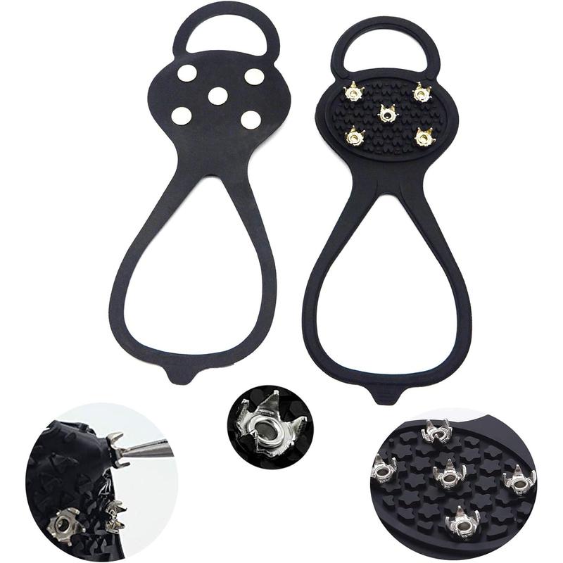 Universal Non Slip Gripper Spikes for Shoes, Ice Traction Cleat Grips with Steel Studs Crampon for Ice Sports