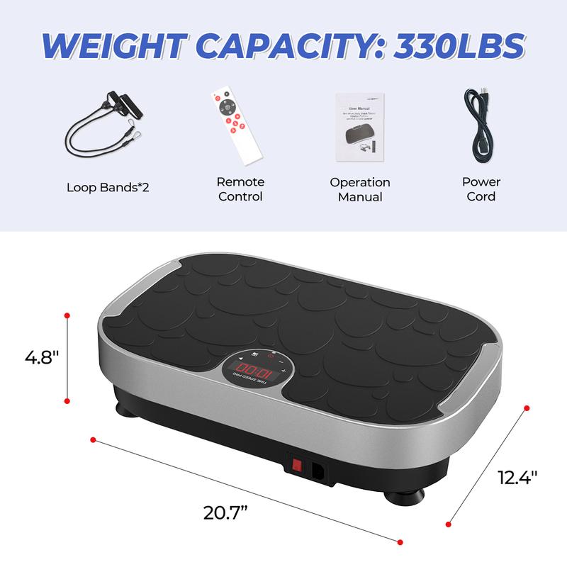 RELIFE REBUILD YOUR LIFE Vibration Plate with USB Speaker Fitness Vibrating Platform Exercise Machine Lymphatic Drainage, Women Men Full Body Shaker