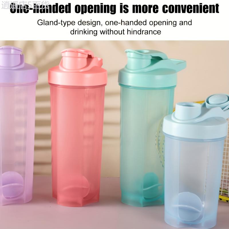 1pc Protein Shaker Bottle 16.9oz, Protein Powder Blender Bottle, Leak Proof, Fitness Portable Milkshake Bottle, 6.8in 3in