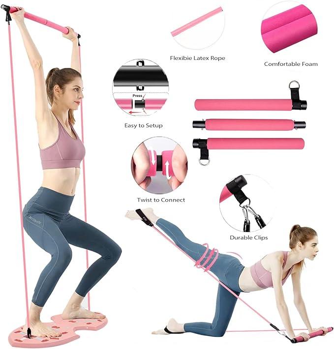 LALAHIGH H01 Butterfly-shaped push-up board : Multi-Functional Push Up Bar with Resistance Bands, Portable Home Gym, Strength Training Equipment, Push Up Handles for Perfect Pushups, Home Fitness for Women