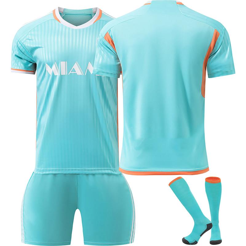 24-25 Miami The Herons Soccer Team Second Away Jersey 3 Piece Set, Soccer Training Kit Printed Jersey Shorts Socks Set