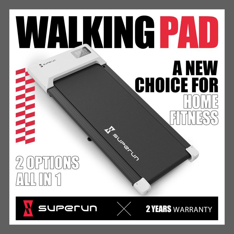 Superun BA04 Walking Pad UnderDesk Treadmill For Home Office Recording in LED with Wheels Removable（2 Years Warranty）Multicolor