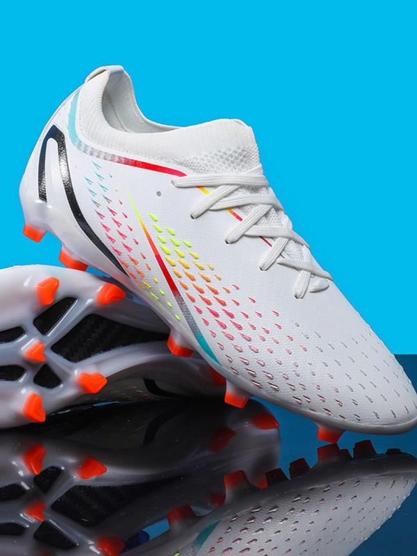 Unisex Ombre Pattern Lace-up Front Football Shoes, Anti-slip Breathable Long Studs Soccer Shoes, Summer Training Sneakers for Training Match Practice