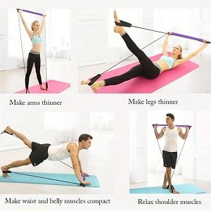  Pilates Bar for Home Yoga.Pilates Bar Kit with Resistance Bands,Exercise Fitness Equipment for Women & Men Home Gym Yoga Pilates