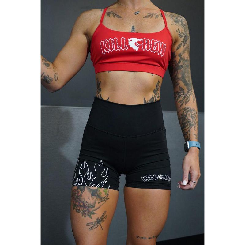 [Kill Crew] Classic Sports Bra - Red   White, Womens, Gymwear, Comfortable