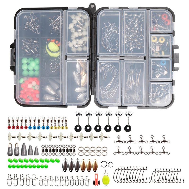 The best gift for boyfriends, husbands, and fathers Fishing Bobbers Tackle Kit, 183pcs Basic Fishing Bobbers Hooks Assortment Included Octopus Circle Hooks, Terminal Tackle Box for Trout Catfish Panfish fishing weights surface iron sir sanco fishing lures