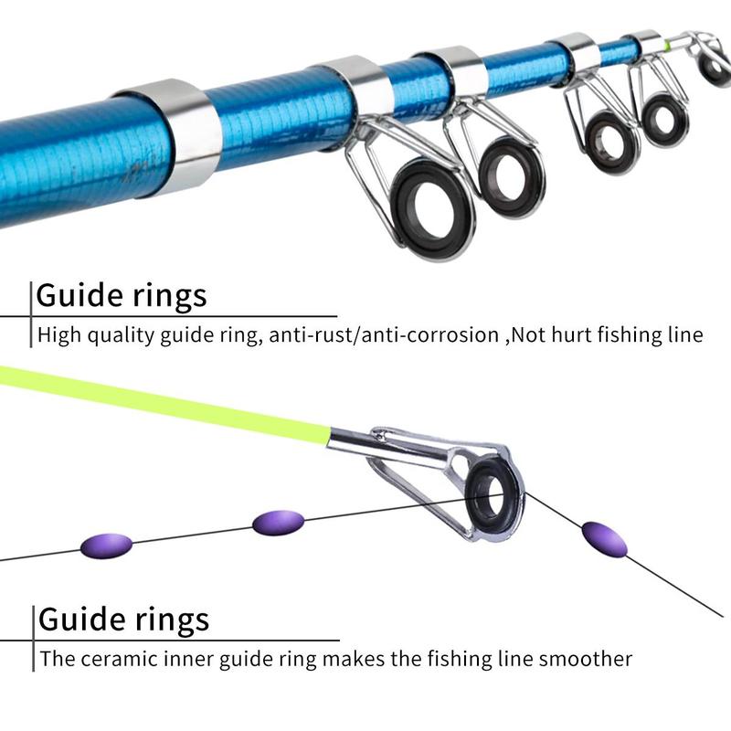 Fishing Rod & Fishing Reel Set, Portable Telescopic Fishing Rod & Spinning Reel Set, Fishing Accessories for Outdoor Fishing