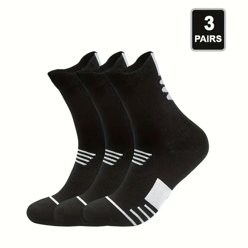 3 Pairs Of Sports Socks, Men's Outdoor Leisure Breathable Sports Running Socks