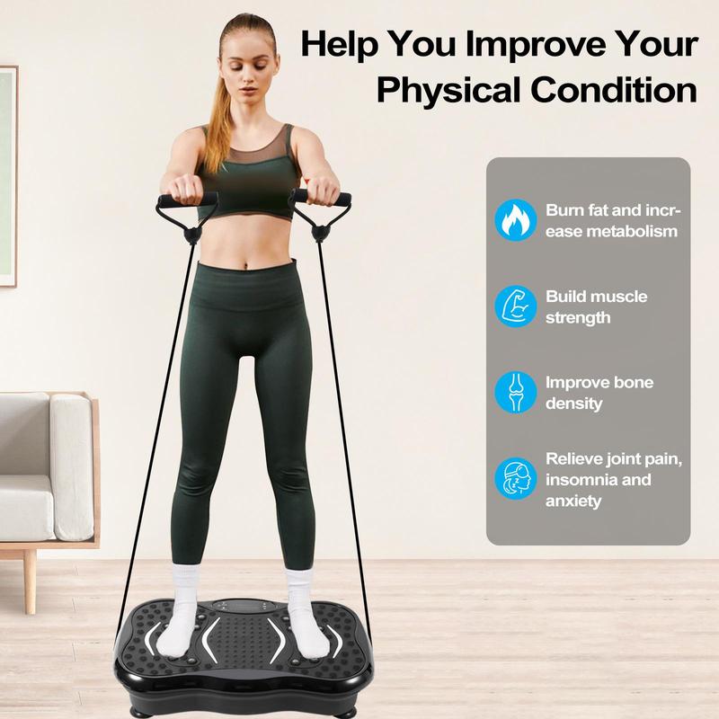 Vibration Plate with Bluetooth and Remote Control, Full-Body Vibration Platform Fitness Exercise Machine, 330 Lbs Capacity for Home Gym