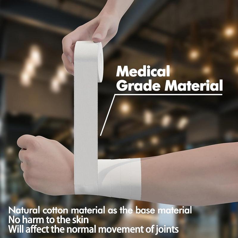 SURE TAPE 4-Pack (1.5in X 45 ft pack) White Athletic Sports Tape - Strong Easy Tear NO Sticky Residue for Athlete