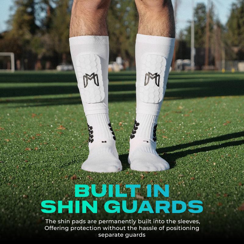 MediCaptain Mini Shin Pad Sleeves - Mini Shin Guards Soccer – Built in Shin Pads for Men, Women, Teens – Small Shin Guards - Perfect for High Level Players - Lightweight, Breathable Comfortable