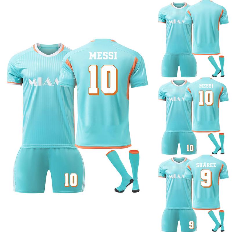 24-25 Miami The Herons Soccer Team Second Away Jersey 3 Piece Set, Soccer Training Kit Printed Jersey Shorts Socks Set