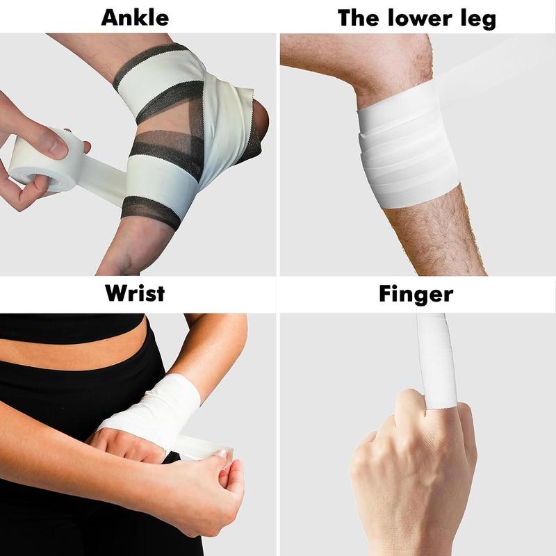 SURE TAPE 4-Pack (1.5in X 45 ft pack) White Athletic Sports Tape - Strong Easy Tear NO Sticky Residue for Athlete