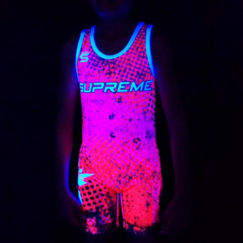 SUPREME GLO Singlets (Glow in the dark singlet),  Made from 277 gsm spandex lycra,  unparalleled comfort and durability