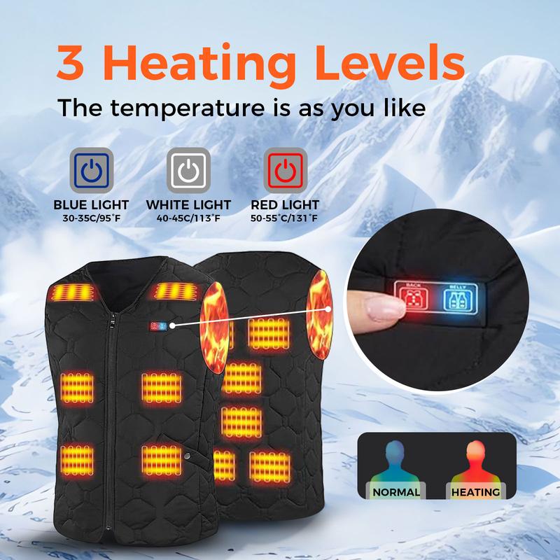 Heated Vest for Men Women,Lightweight Heated Vest Jacket with Battery Pack for Winter Qutdoor Hunting Skiing 0086