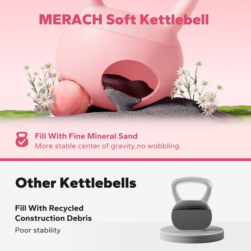 MERACH Soft Kettlebell with Handle for Weightlifting Conditioning Strength and Core Training, Weightlifting Kettlebell for Home Gym, Fitness Equipment