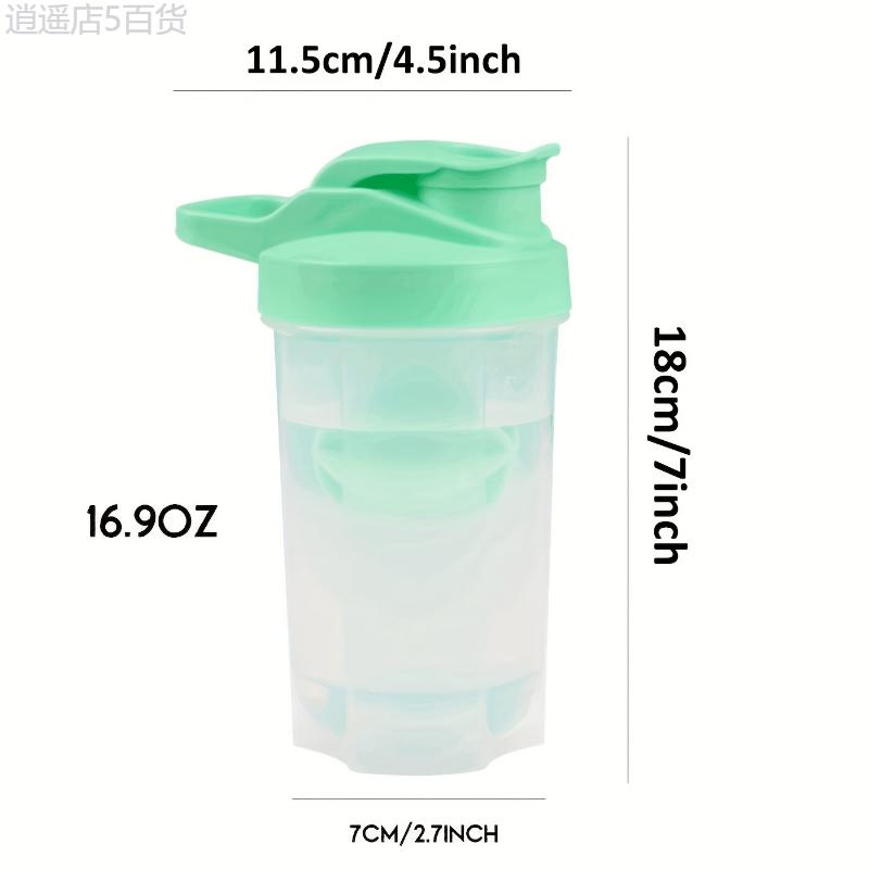 1pc Protein Shaker Bottle 16.9oz, Protein Powder Blender Bottle, Leak Proof, Fitness Portable Milkshake Bottle, 6.8in 3in