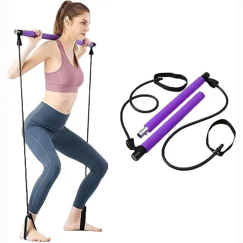  Pilates Bar for Home Yoga.Pilates Bar Kit with Resistance Bands,Exercise Fitness Equipment for Women & Men Home Gym Yoga Pilates