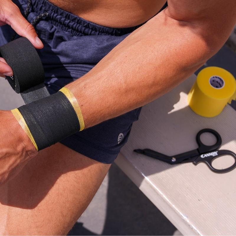 Premium Athletic Tape and Pre-Wrap Set with Scissor - Easy Tear, Strong Support - Hypoallergenic & Breathable