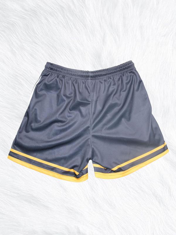 Men's Regular Fit Contrast Binding Drawstring Waist Sports Shorts, Gym Clothing, Gym Shorts, Casual Pocket Shorts, Breathable Men's Bottoms for Running Basketball, Gym Clothes