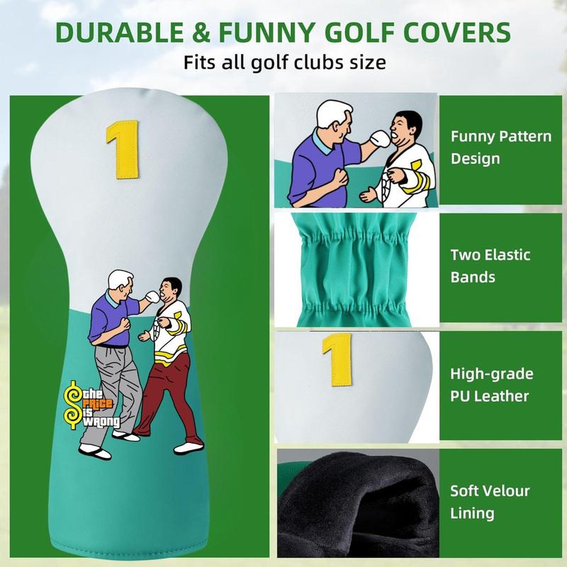 Funny Golf Club Protector, 1 Count Golf Club Protective Cover, Golf Bag Accessory for Golf Lovers, Essential Golf Accessories for Men & Women