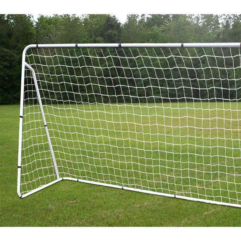 SUPERDEAL Football Post Soccer Goal Target Net 12 Ft. x 6 Ft. Football Shooting Training Aid Backyard Outdoor Kids Official Soccer Goal, Steel Frame