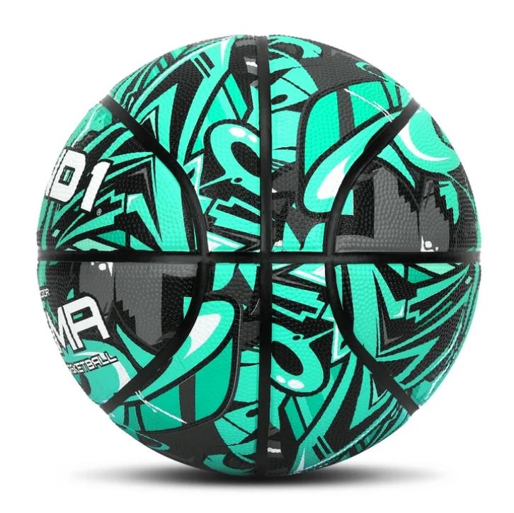 AND1 Enigma Indoor Outdoor Intermediate Premium Rubber Basketball, Teal and Black, 28.5 in