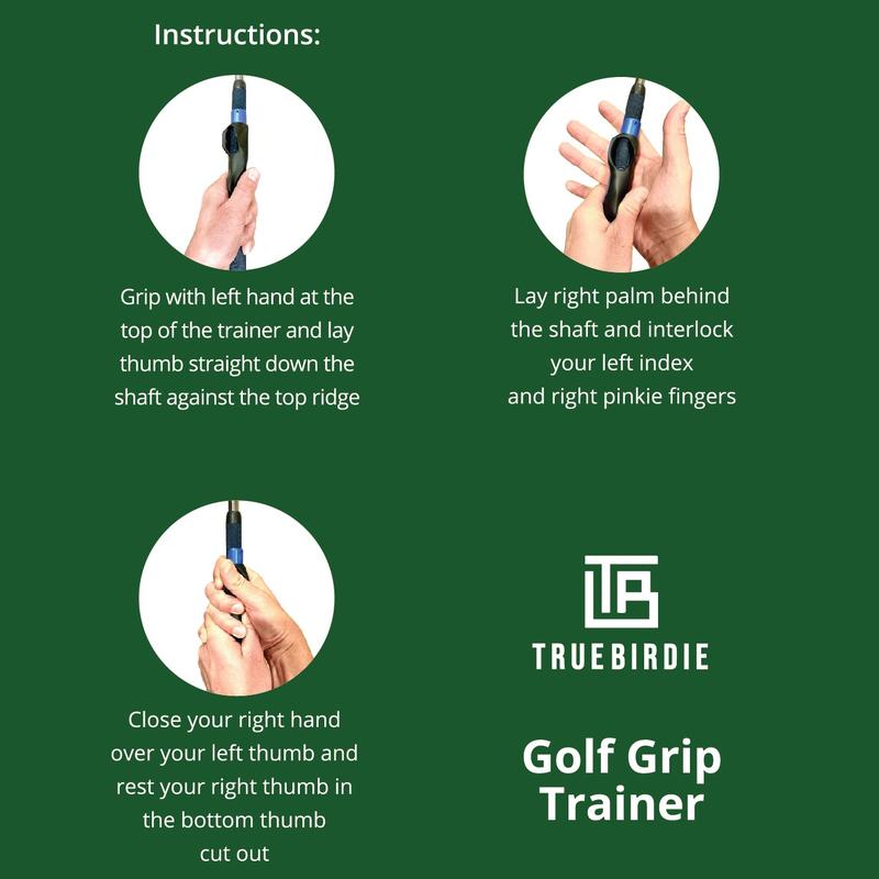 TrueBirdie Golf Grip Trainer - Golf Swing Aid Club Attachment for Correct Hand Placement