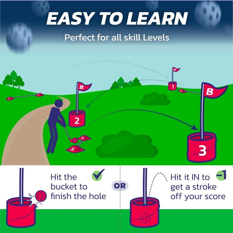 BucketGolf 3 Hole Travel Set - The #1 Portable Par 3 Golf Game