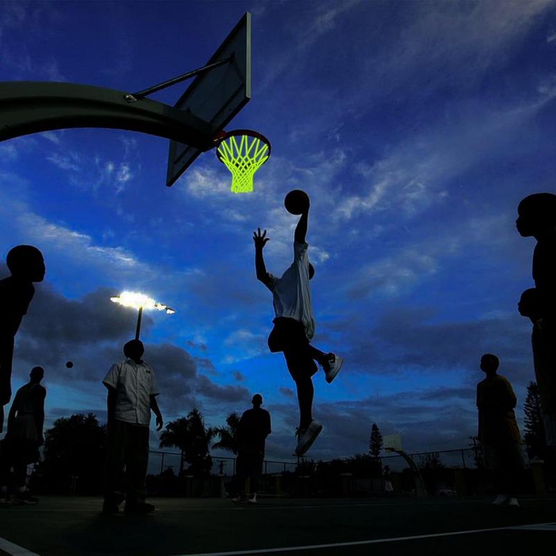 Glow Basketball Net, Nightlight Basketball Net Luminous Outdoor Portable Sun Powered Sport Nylon