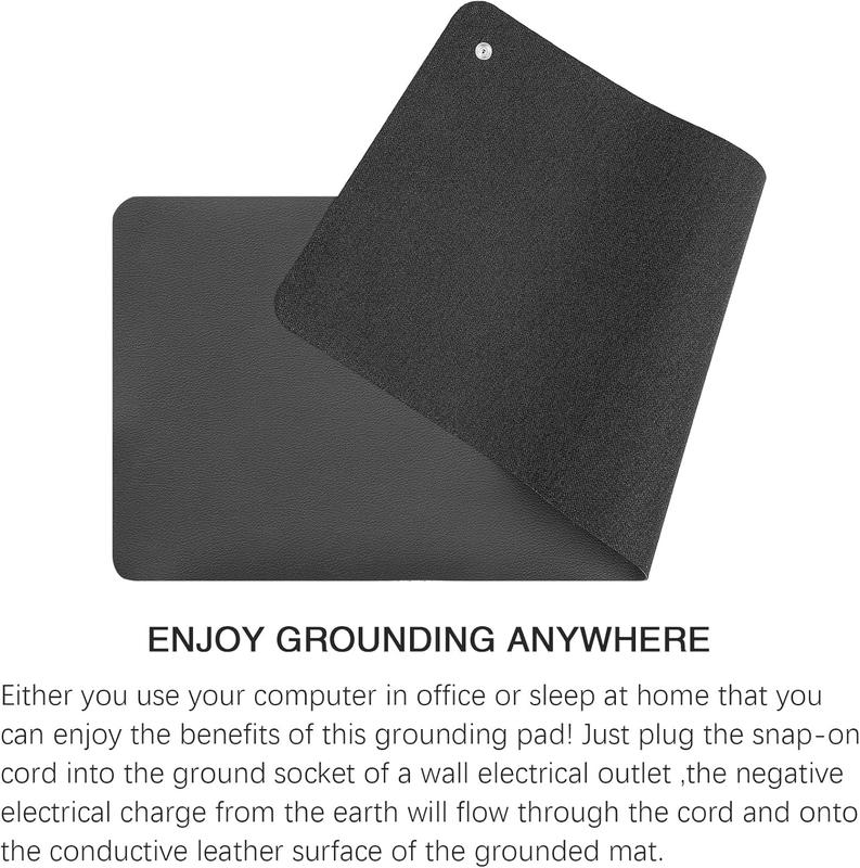 Grounding Mat, Grounding Mat for Sleeping Better with A Storage Bag, Grounding Pad for Pain Relief with 15ft Cord, Enhances Sleep & Reduces Anxiety