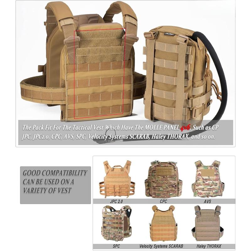 Tactical Small MOLLE Hydration Pack Outdoor Water Bladder Carrier Pack for Vest Backpack