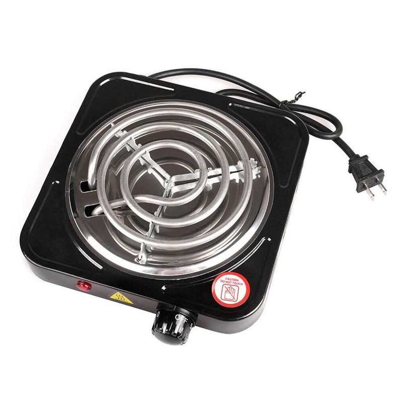 1000W Portable Single Electric Burner Hot Plate Camping Stove Stainless 110V zipperless hardbody