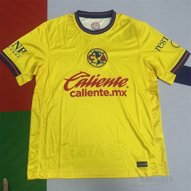 2024 25 New Mexico Club America Home Yellow Short Sleeves Football Shirt