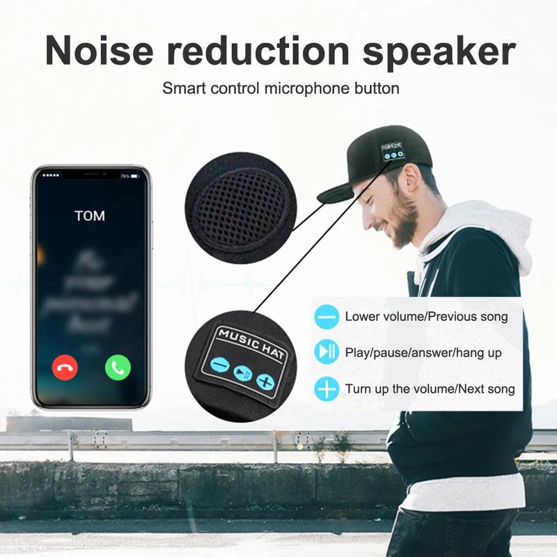 Fashion Christmas hat with Bluetooth Speaker Adjustable bluetooth hat Wireless Smart Loudspeaker Cap with microphone suitable for Christmas Gifts