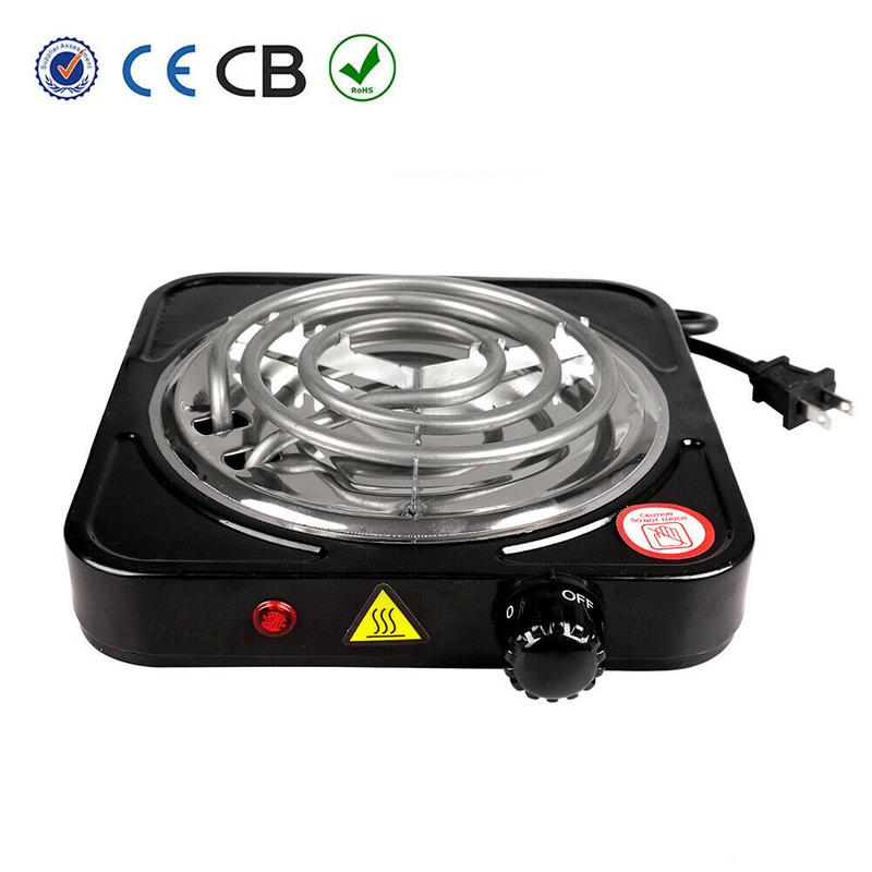 1000W Portable Single Electric Burner Hot Plate Camping Stove Stainless 110V zipperless hardbody