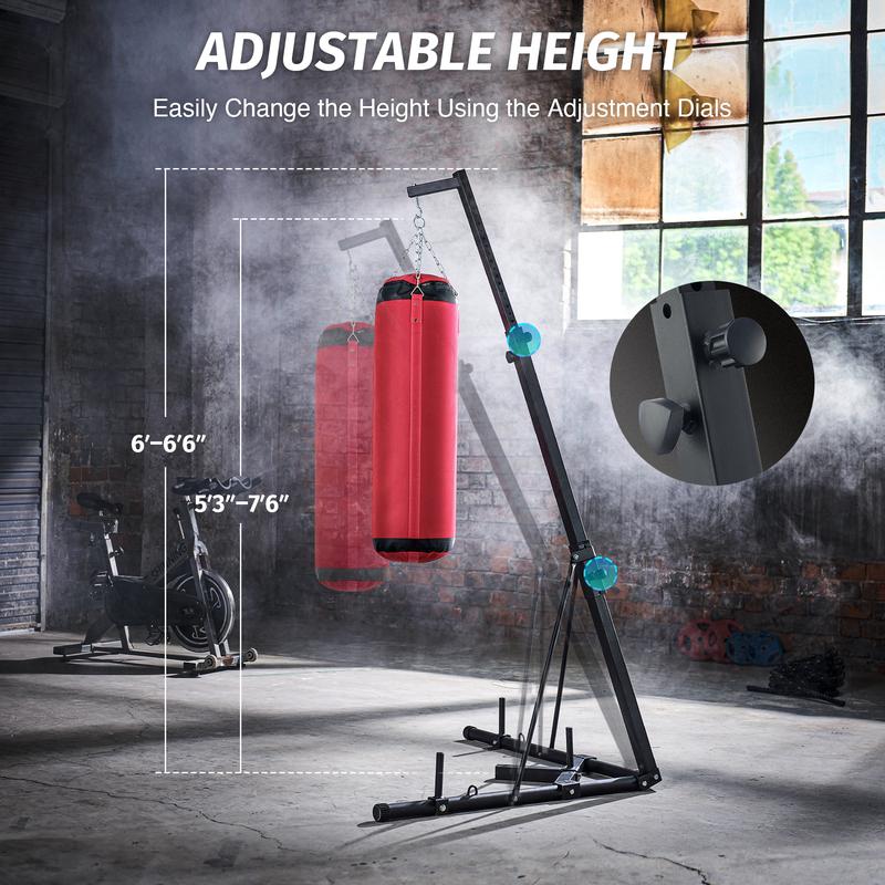 ZELUS Punching Bag Kit Heavy Duty Bag Stand and Sandbag for Home Gym 220lb Max