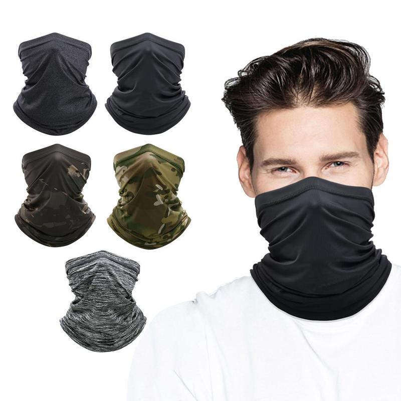 Cycling Neck Gaiter (5 Counts), Breathable Cooling Neck Gaiter, Sports Face Mask, Elastic Scarf Face Cover for Outdoor Riding Motorcycle Hiking Camping