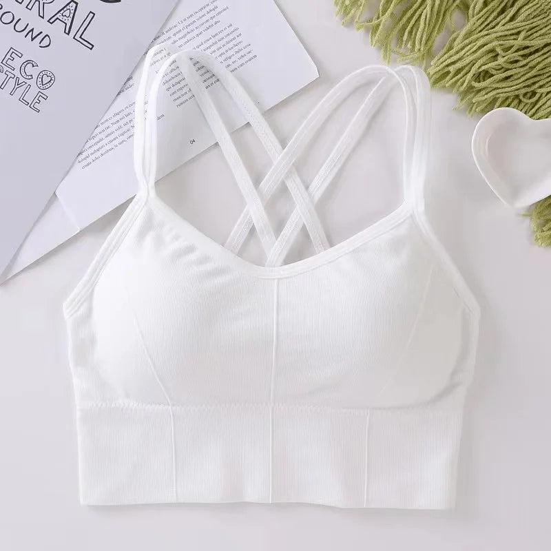 Strappy Cross Back Sports Bra: Supportive and Stylish Yoga Bra for Active Women