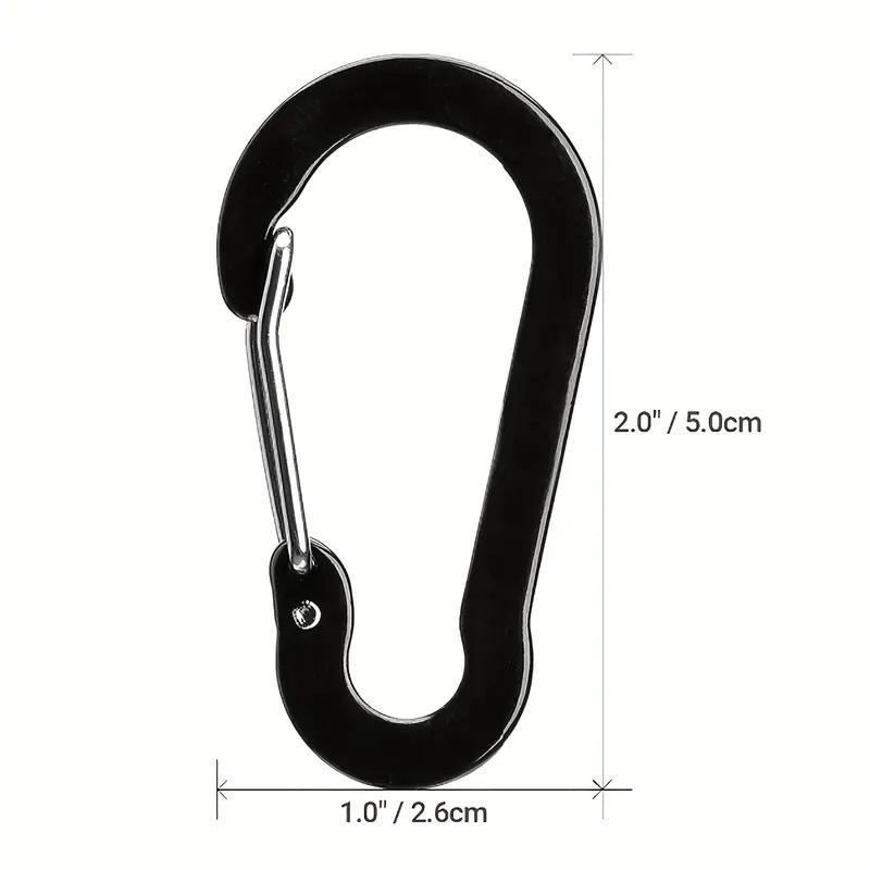 Outdoor Camping Carabiner for Music Festival, 6 Counts Portable Mountaineering Buckle, Multifunctional Carabiner Clip for Climbing Fishing Hiking, Solocamping, Bikepacking, Glamping