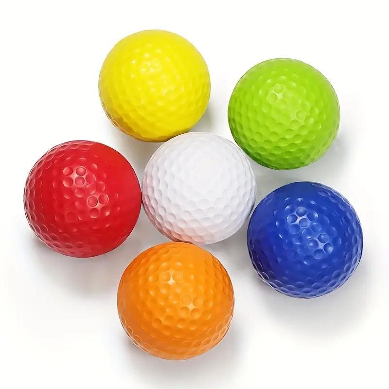 Random Color Foam Golf Practice Ball, 12pcs set Soft Elastic Golf Training Ball for Indoor Outdoor Practice, Golf Accessories