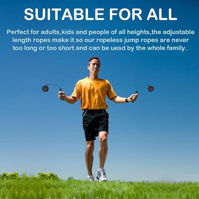 Jump Rope Ropeless Skipping Rope for Fitness Training Exercise, Adjustable Weighted Cordless Jump Rope for Men Women Kids