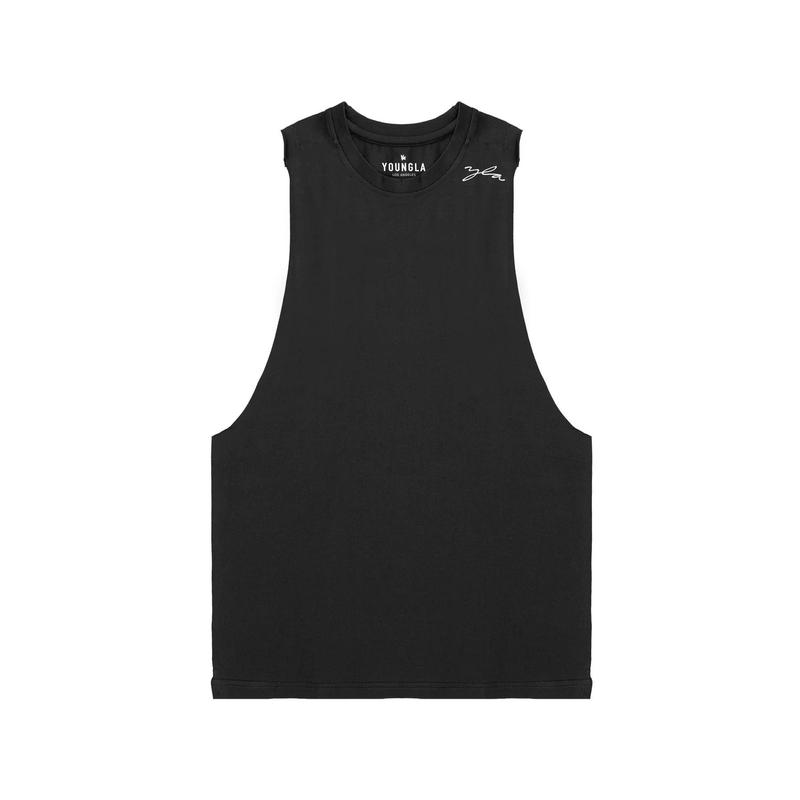 Youngla Men's Vest Cotton round Neck Printed Sleeveless T-shirt Muscle Sports Fitness Vest Top