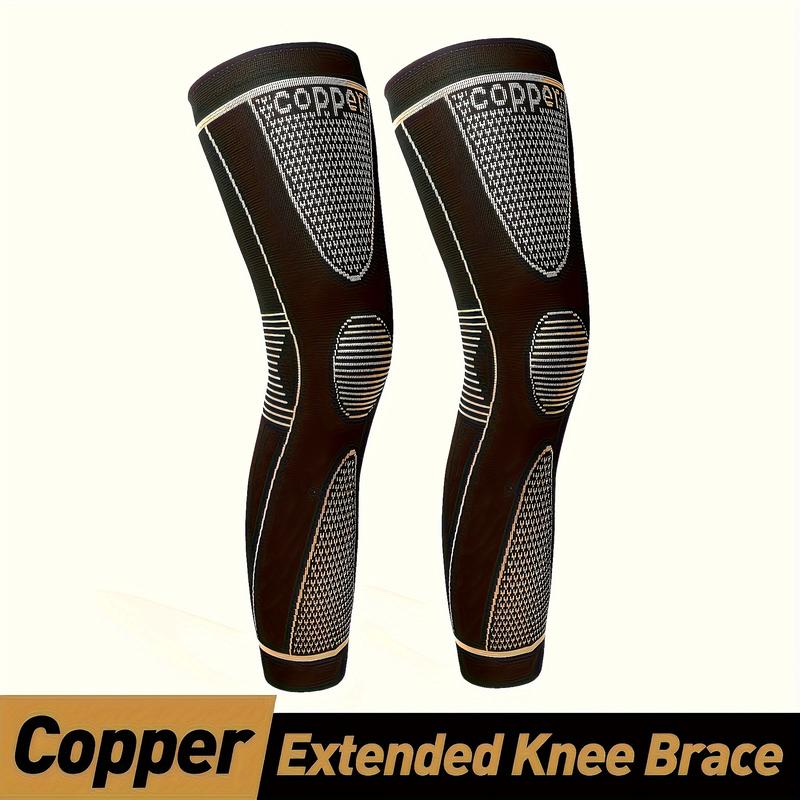 2 Pieces Full Leg Warmer, Long Copper Compression Leg Warmer, Suitable for Basketball, Tennis and Golf Sports