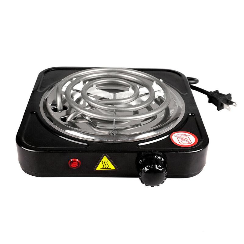 1000W Portable Single Electric Burner Hot Plate Camping Stove Stainless 110V zipperless hardbody