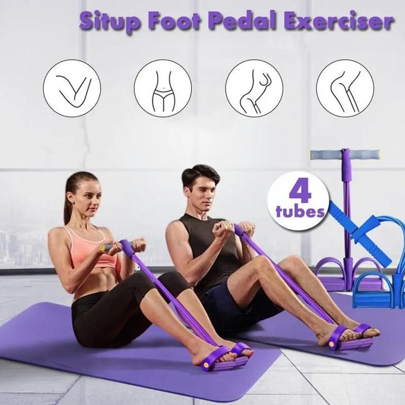 Women Men Multi-Function Tension Rope Fitness Pedal Exerciser Rope Pull Bands