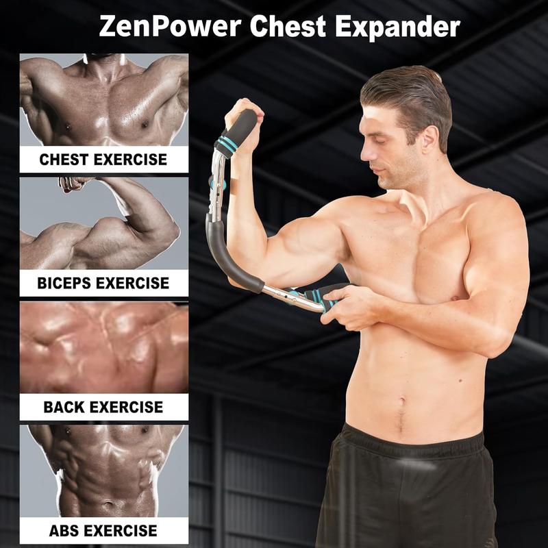 ZenPower The ultimate arm trainer. Adjustable chest expander, arm exerciser. Shoulder muscle training fitness equipment, upper body strength training machine. Portable spring resistance home fitness equipment.