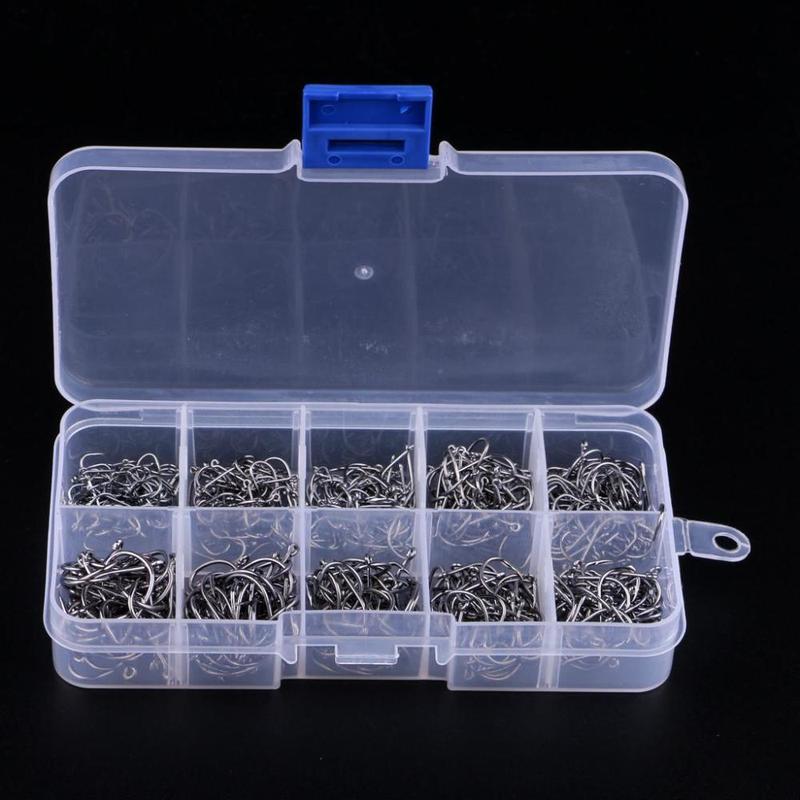 500Pcs High-carbon Steel Fishing Hooks Set Circle Hooks